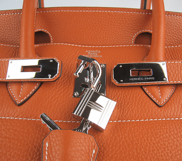 Cheap Hermes Birkin 42cm Replica Togo Leather Bag Orange 6109 - Click Image to Close